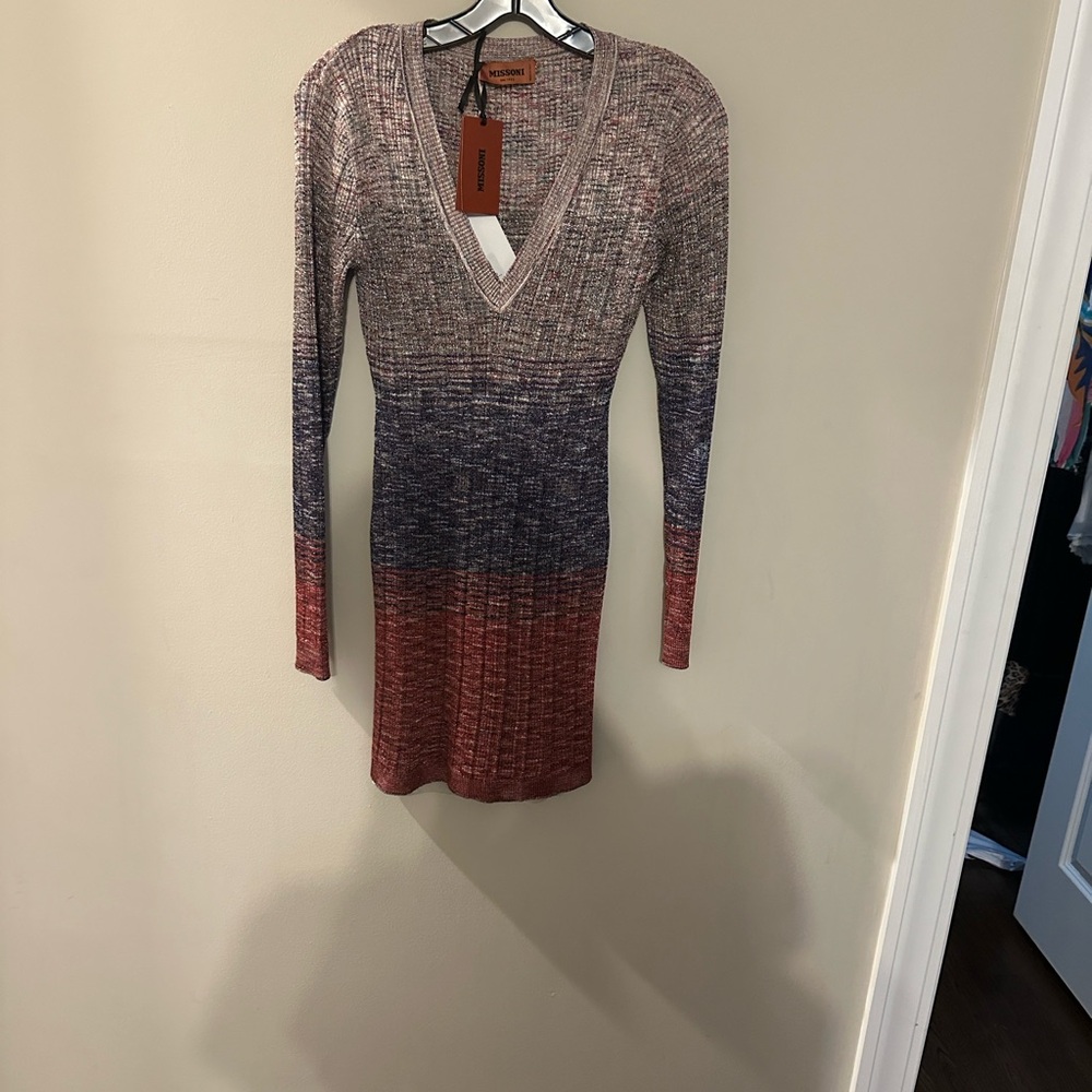 Missoni Gradient Knit Dress in Pink, Blue, and Red